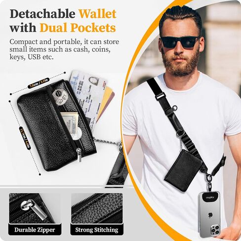 Kaptron Crossbody Phone Lanyard for iPhone - 2 in 1 Adjustable Crossbody Phone Lanyard Wrist Strap with Phone Tethers in Saudi Arabia