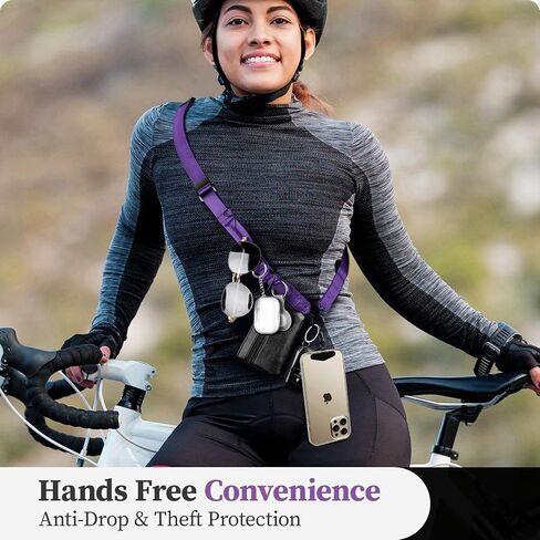 Kaptron Crossbody Phone Lanyard for iPhone - 2 in 1 Adjustable Crossbody Phone Lanyard Wrist Strap with Phone Tethers in Saudi Arabia