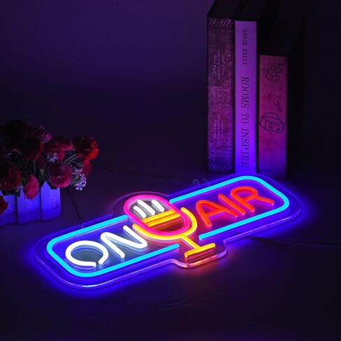 Neon Sign for Wall Decor Live On Air Neon Signs Beer Bar Home Bedroom Man Cave Office Hotel Pub Cafe Handmade Neon Light Signs with Dimmable Switch LED for Wall Artwork Decor in Saudi Arabia