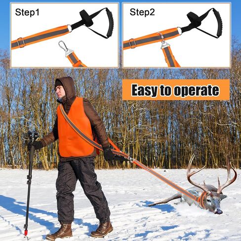 Deer Hanger, Game Hoist Gambrel, Max to 700 Lbs Capacity, with Deer Drag Harness Hunting Gear and Orange Hunting Vest for Deer Carcass Butcher Deer Hunting Accessories in Saudi Arabia