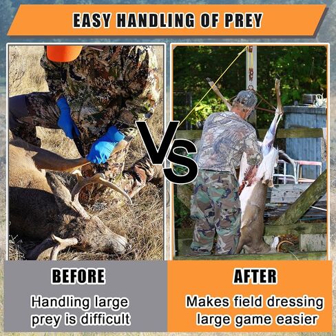 Deer Hanger, Game Hoist Gambrel, Max to 700 Lbs Capacity, with Deer Drag Harness Hunting Gear and Orange Hunting Vest for Deer Carcass Butcher Deer Hunting Accessories in Saudi Arabia