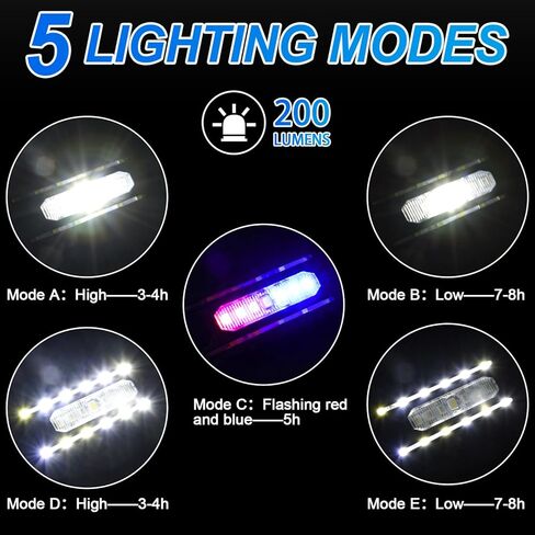 ضوء تشغيل LED قابل لإعادة الشحن - قطعة واحدة من ضوء الأمان للمشي ليلاً، مصباح يدوي مثبت للجري ليلاً، مشي الكلاب، ركوب الدراجات - معدات أمان ليلية مثالية in Saudi Arabia