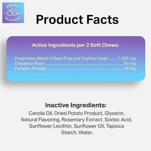 Dog Fiber Soft Chews Supplement - Stop Scooting Digestive Formula Enhanced with Pumpkin, Psyllium Husk, & Beet Pulp - Supports Dogs Healthy Anal Gland, Stool & Constipation - Made in USA, 120 ct in Kuwait