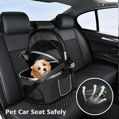 Double Pet Stroller for 2 Dogs or Cats, One-Hand Folding Double Cat Stroller with Detachable Carrier, Safety Belt, Lockable Wheels, Double Dog Stroller for Small/Medium Dog/Cat up to 52LBS Gray in Saudi Arabia