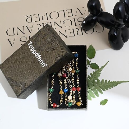Colorful Heart Choker Necklace 14K Gold Plated Heart Necklaces for Women Golden Chain Rainbow Heart Necklace in Saudi Arabia