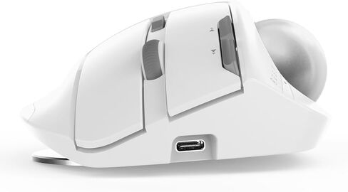 ماوس كرة التتبع اللاسلكي القابل لإعادة الشحن عبر USB بلوتوث لأجهزة الكمبيوتر المحمول، ماك، أزرار قابلة للبرمجة، تحكم سهل بالإبهام، زاوية قابلة للتعديل وتوصيل 3 أجهزة، ضوء RGB (أسود) in Saudi Arabia