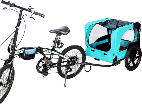 KZPFER Foldable Pet Jogging Stroller Dog Carriers Bicycle Trailer Pet Dog Cat Bike Trailer in Saudi Arabia