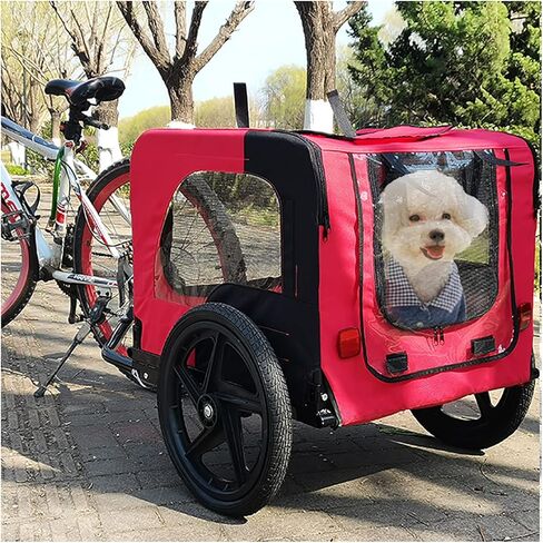 KZPFER Foldable Pet Jogging Stroller Dog Carriers Bicycle Trailer Pet Dog Cat Bike Trailer in Saudi Arabia