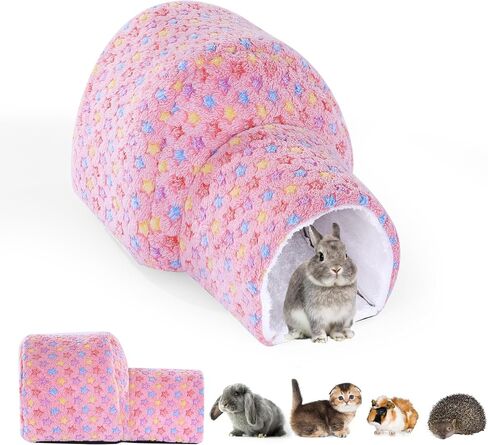 BALAPET Bunny Tunnel Bed,Bunny Hideout 2 in1Bunny Hut& Bed with Removable Mat,Tubes for Kittens Rabbits Guinea Pigs and Other Small Animals in Saudi Arabia