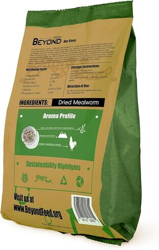 BeyondFeed™ ديدان الوجبات المجففة - علف ممتاز عالي البروتين للدجاج والبط والطيور والزواحف والأسماك والهامستر والسلاحف والمزيد (عبوة 2.2 رطل/1 كجم) in Saudi Arabia