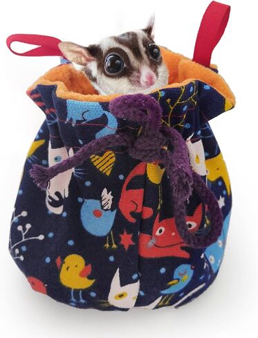 Sugar Glider Bonding Pouch Carrier Bag, Small Animals Sleeping Pouch Bag with Breathable Vent and Drawstring, Portable Travel Bag for Sugar Glider Rat Squirrel Guinea Pig Birds Parrot (Pink) in Saudi Arabia