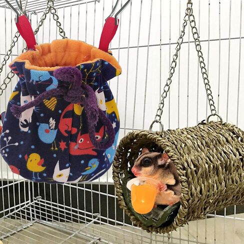 Sugar Glider Bonding Pouch Carrier Bag, Small Animals Sleeping Pouch Bag with Breathable Vent and Drawstring, Portable Travel Bag for Sugar Glider Rat Squirrel Guinea Pig Birds Parrot (Pink) in Saudi Arabia