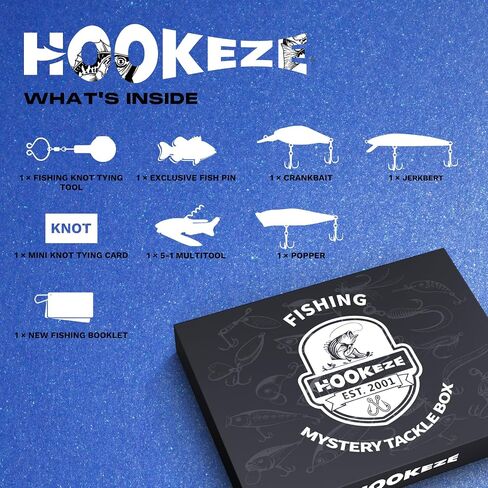 صندوق معالجة غامض من HOOK-EZE، صندوق صيد غامض مع طُعم باس، مجموعة أدوات ربط عقدة وأدوات متعددة، طعوم صيد سمك باس كبيرة وصغيرة الفم، معدات ومعدات الصيد هدايا صيد مثالية للرجال in Saudi Arabia
