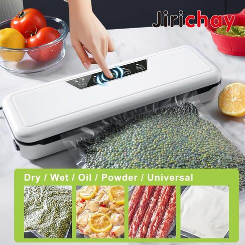 Vacuum Sealer Machine,Compact Food Saver with 10 Vacuum Bags,Dry Moist Fresh Modes,Air Sealing for Kitchen Food Storage,White in Saudi Arabia