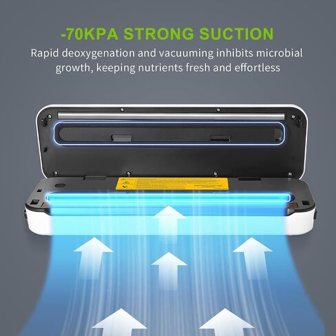 Vacuum Sealer Machine,Compact Food Saver with 10 Vacuum Bags,Dry Moist Fresh Modes,Air Sealing for Kitchen Food Storage,White in Saudi Arabia