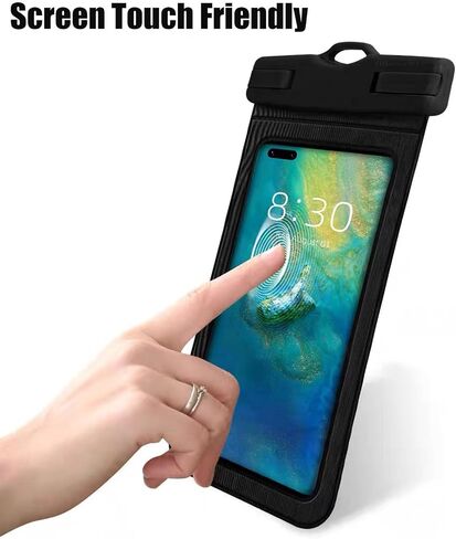 عبوتان من جراب الهاتف المقاوم للماء، حقيبة جافة للهاتف المحمول مضادة للماء لهاتف iPhone 15 14 13 12 Pro Max Galaxy حتى 7.2 بوصة للسفر على الشاطئ - أسود in Saudi Arabia