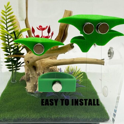 عبوتان من حواف الفطر على شكل عنكبوت قافز ووعاء ماء مع مغناطيس للعناكب القافزة، سلم بحافة مغناطيسية من ملحقات عنكبوت الحيوانات الأليفة (غير متضمنة في التررم) (أخضر) in Kuwait