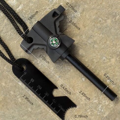2Pack Survival Fire Starter-Upgraded Butterfly-Shaped Handle, 6-in-1 Flint Fire Starter, Ferro Rod Fire Starter, Emergency Fire Starters Tool for Camping in Saudi Arabia