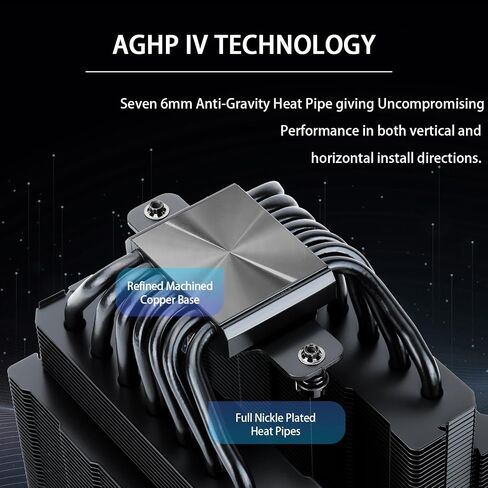 Thermalright Phantom Spirit 120 SE Black CPU Air Cooler,7 Heat Pipes CPU Cooler,Dual 120mm PWM Fans, AGHP 4.0 Technology,for AM4/AM5&Intel 1851/1700/1150/1151/1200, PC Cooler Tower in Saudi Arabia