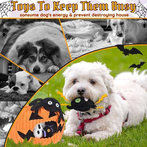 Halloween Dog Toys Set, 11 Pack Squeaky Dog Toys for Aggressive Chewers, Pumpkin Dog toy Bundle, Assorted Dog Toys to Keep Them Busy, Dog Toys gift for Large Medium Small Dogs in Saudi Arabia