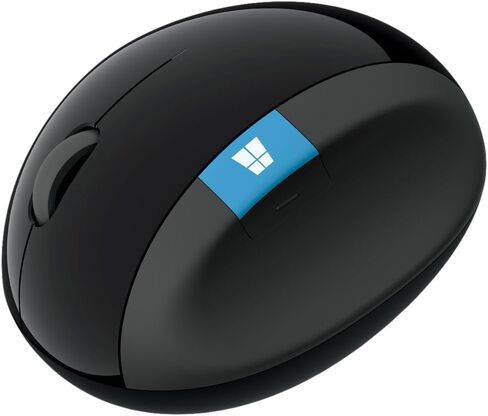 Microsoft Sculpt Ergonomic Mouse, Black - Wireless Mouse for Natural Wrist Comfort with 4-Way Scroll Wheel for PC/Laptop/Desktop, works with Mac/Windows 8/10/11 Computers in Saudi Arabia