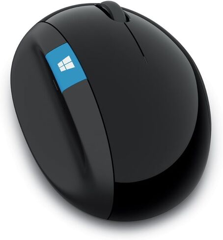 Microsoft Sculpt Ergonomic Mouse, Black - Wireless Mouse for Natural Wrist Comfort with 4-Way Scroll Wheel for PC/Laptop/Desktop, works with Mac/Windows 8/10/11 Computers in Saudi Arabia