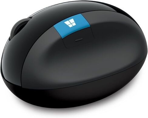 Microsoft Sculpt Ergonomic Mouse, Black - Wireless Mouse for Natural Wrist Comfort with 4-Way Scroll Wheel for PC/Laptop/Desktop, works with Mac/Windows 8/10/11 Computers in Saudi Arabia