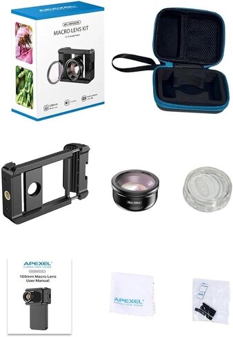 10X Macro Lens Kit Phone Camera Lens + CPL Filter 17mm Thread Phone Clip Clamp Mount Holder with Cold Shoe Mount for Smartphone (Clip Only) in Kuwait