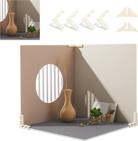 5PCS 16x16 Inch Double Sided Product Photography Background Boards with 4PCS Brakets and 2PCS Pane Brackets, Waterproof Photo Backdrop Props for Food Jewelry Cosmetics in Saudi Arabia