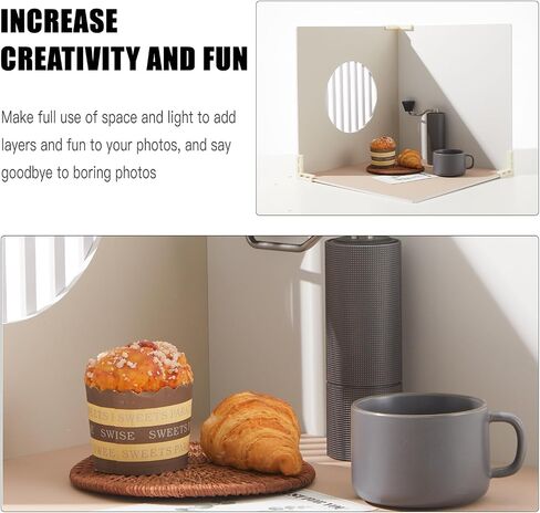 5PCS 16x16 Inch Double Sided Product Photography Background Boards with 4PCS Brakets and 2PCS Pane Brackets, Waterproof Photo Backdrop Props for Food Jewelry Cosmetics in Saudi Arabia