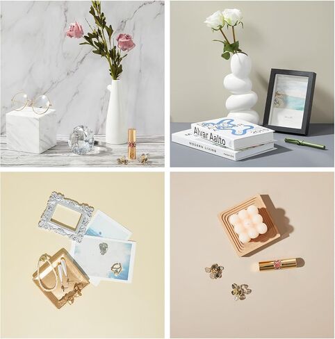 5PCS 16x16 Inch Double Sided Product Photography Background Boards with 4PCS Brakets and 2PCS Pane Brackets, Waterproof Photo Backdrop Props for Food Jewelry Cosmetics in Saudi Arabia
