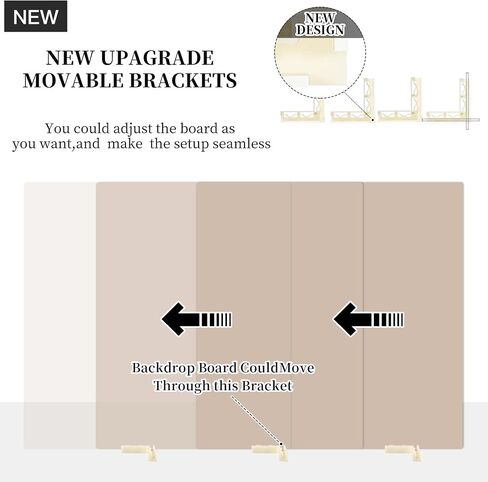 5PCS 16x16 Inch Double Sided Product Photography Background Boards with 4PCS Brakets and 2PCS Pane Brackets, Waterproof Photo Backdrop Props for Food Jewelry Cosmetics in Saudi Arabia
