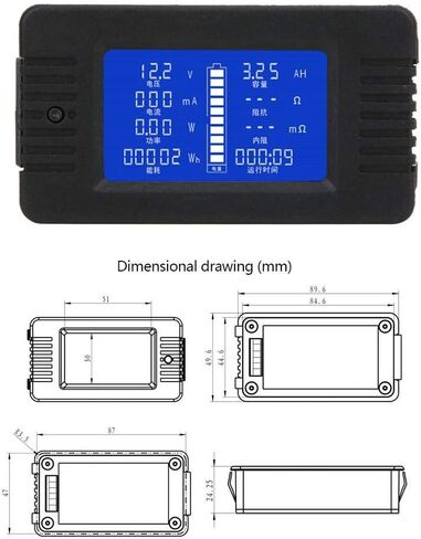 شاشة البطارية، PZEM-015، شاشة LCD متعددة الوظائف، اختبار البطارية، الجهد الحالي، مدقق مقاومة الطاقة (مع الأسلاك) 0-200 فولت، 0-300 أمبير (لا يوجد اتصال متوازي) in Saudi Arabia