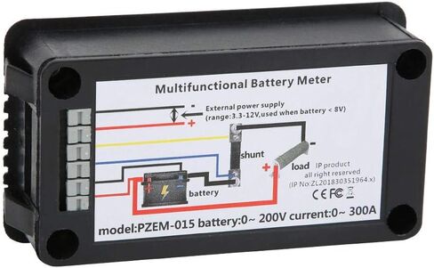 شاشة البطارية، PZEM-015، شاشة LCD متعددة الوظائف، اختبار البطارية، الجهد الحالي، مدقق مقاومة الطاقة (مع الأسلاك) 0-200 فولت، 0-300 أمبير (لا يوجد اتصال متوازي) in Saudi Arabia