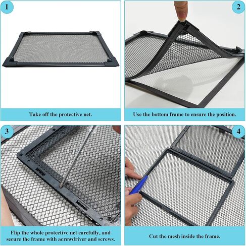 Magnetic Aquarium Lid with Feeding Cover, Max Size 39" x 19" Fish Tank Cover, DIY Aquarium Anti-Jumping Net Hood Set, Adjustable Mesh Screen Netting for Fish Tank Screen Top Cover in Saudi Arabia