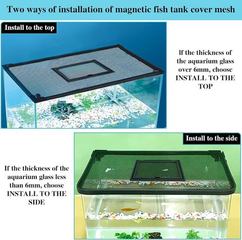 Magnetic Aquarium Lid with Feeding Cover, Max Size 39" x 19" Fish Tank Cover, DIY Aquarium Anti-Jumping Net Hood Set, Adjustable Mesh Screen Netting for Fish Tank Screen Top Cover in Saudi Arabia