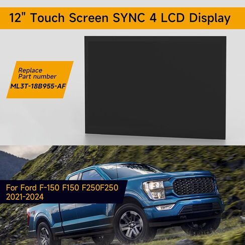 Bruce & Shark 12 بوصة شاشة عرض جهاز التتبع بالراديو SYNC 4 يناسب Ford F150 F-150 F250 F-250 2021 2022 2023 2024، استبدال # ML3T-18B955-AF in Kuwait
