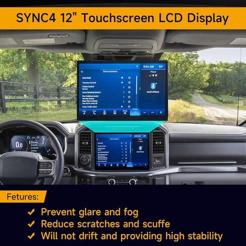 Bruce & Shark 12 بوصة شاشة عرض جهاز التتبع بالراديو SYNC 4 يناسب Ford F150 F-150 F250 F-250 2021 2022 2023 2024، استبدال # ML3T-18B955-AF in Kuwait