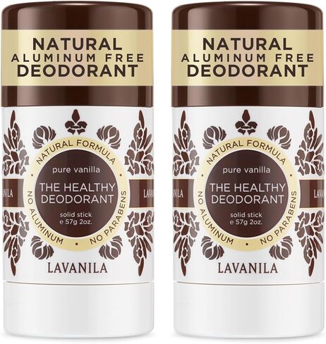 Lavanila Vanilla Lavender Aluminum Free Deodorant 2-Pack - The Healthy Deodorant for Men and Women, Solid Stick (2 Ounce Each), Vegan in Saudi Arabia