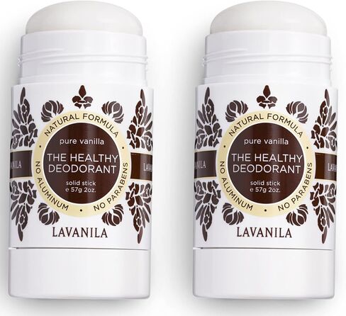 Lavanila Vanilla Lavender Aluminum Free Deodorant 2-Pack - The Healthy Deodorant for Men and Women, Solid Stick (2 Ounce Each), Vegan in Saudi Arabia