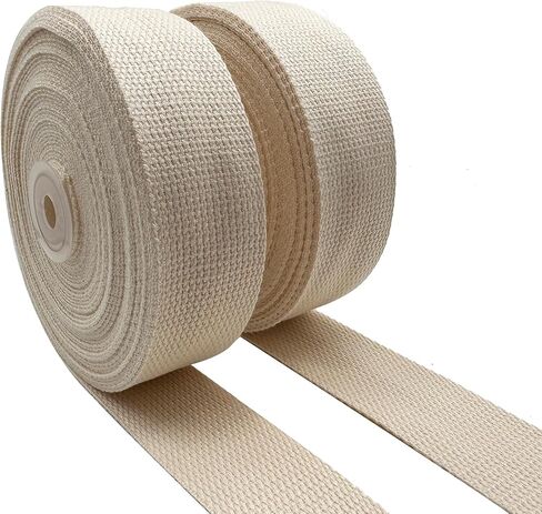 Cotton Webbing 1.5 Inch 2 Rolls/ 20 Yards Webbing Straps for Webbing Bag Handles, Bag Strap,Tote Bag Webbing,Cloth Belt,Arts and Crafts in Saudi Arabia
