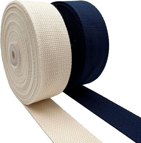 Cotton Webbing 1.5 Inch 2 Rolls/ 20 Yards Webbing Straps for Webbing Bag Handles, Bag Strap,Tote Bag Webbing,Cloth Belt,Arts and Crafts in Saudi Arabia
