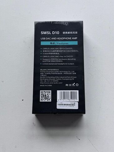 S.M.S.L D10 مضخم سماعة الرأس USB DAC مع 3.5 مم و4.4 مم Balacncced Dual Mini Audio Amp Outputs Support 500mw 16ΩDSD256 PCM 32bit/384khz Hi-Res سماعة أمبير للهواتف الذكية/الكمبيوتر الشخصي/أجهزة الكمبيوتر المحمولة (أسود) in Kuwait