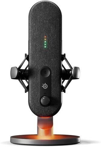 ميكروفون USB من SteelSeries Alias ​​للكمبيوتر الشخصي - كبسولة أكبر 3x للألعاب والبث والبث الصوتي - سونار لبرامج البث الصوتي - إلغاء الضوضاء بتقنية الذكاء الاصطناعي - مؤشر LED (متجدد) in Saudi Arabia