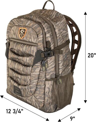 Drake Waterfowl حزمة يومية غير نموذجية للصيد قابلة للتعديل واسعة 20 بوصة × 12 3/4 بوصة حقيبة ظهر مخفية مع ظهر وأشرطة مبطنة، موسي أوك بوتوملاند in Saudi Arabia