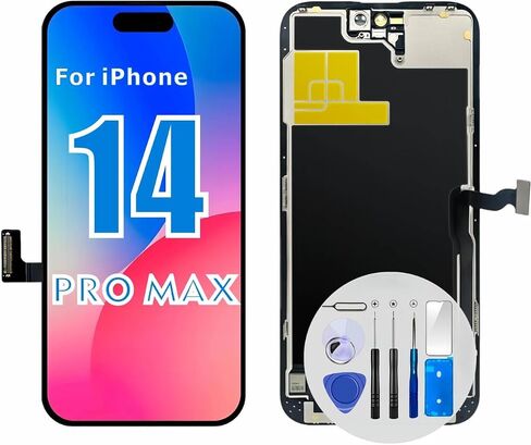 for iPhone 14 Pro Max Screen Replacement(6.7-inch), LCD Display 3D Touch Digitizer Frame Assembly with Repair Tool Kits (for A2651, A2893, A2896, A2895, A2894), 120Hz ProMotion, Screen Protector in Kuwait