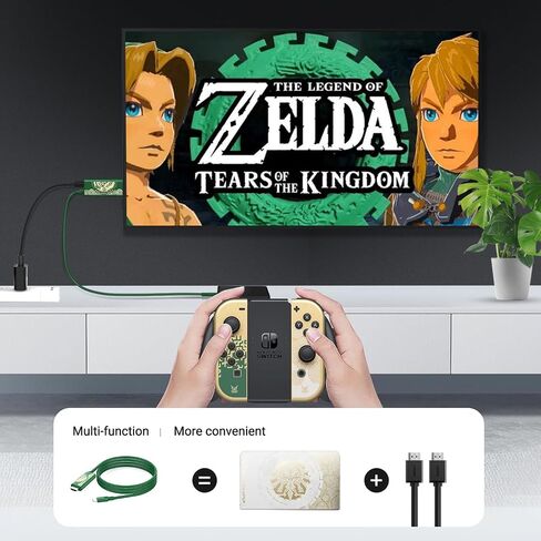 كابل Boreguse USB C إلى HDMI لجهاز Nintendo Switch/Switch Oled، قاعدة تبديل 2M/6.6FT مع إخراج 1080P@60 هرتز، منفذ شحن PD 100W، محول USB C إلى HDMI لأجهزة الكمبيوتر المحمول والكمبيوتر اللوحي والهاتف المحمول وSteamDeck in Saudi Arabia