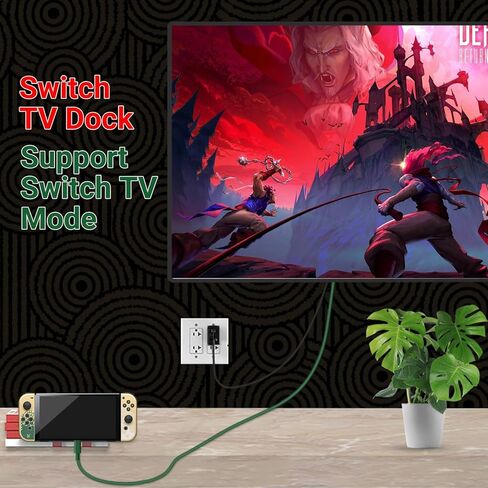 كابل Boreguse USB C إلى HDMI لجهاز Nintendo Switch/Switch Oled، قاعدة تبديل 2M/6.6FT مع إخراج 1080P@60 هرتز، منفذ شحن PD 100W، محول USB C إلى HDMI لأجهزة الكمبيوتر المحمول والكمبيوتر اللوحي والهاتف المحمول وSteamDeck in Saudi Arabia
