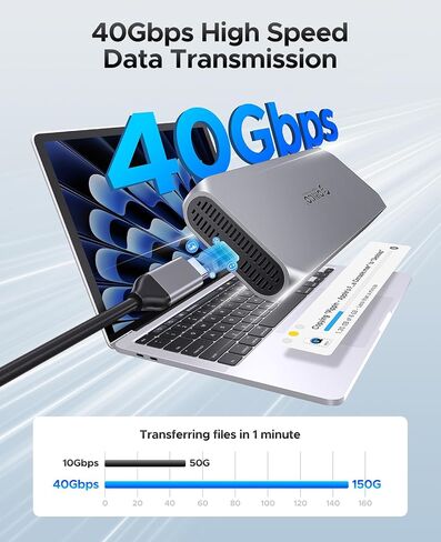 ORICO 40Gbps M.2 NVMe SSD Enclosure with Cooling Fan 8TB Compatible with Thunderbolt 3/4/USB4/3.2/3.1 Support 2280/2260/2242/2230 M-Key-COM2 in Saudi Arabia