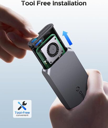ORICO 40Gbps M.2 NVMe SSD Enclosure with Cooling Fan 8TB Compatible with Thunderbolt 3/4/USB4/3.2/3.1 Support 2280/2260/2242/2230 M-Key-COM2 in Saudi Arabia